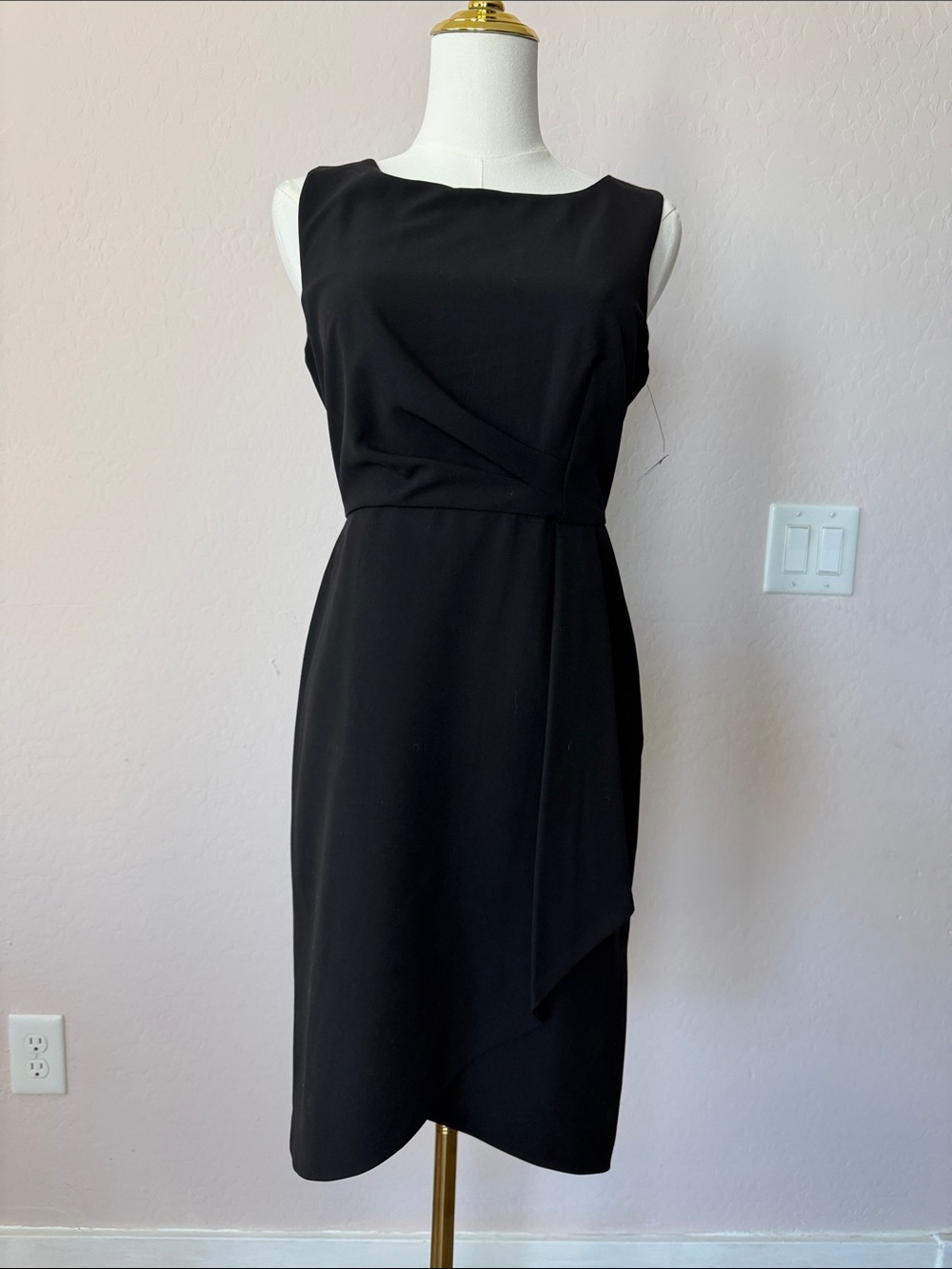 Classic Black Boatneck Sheath Dress